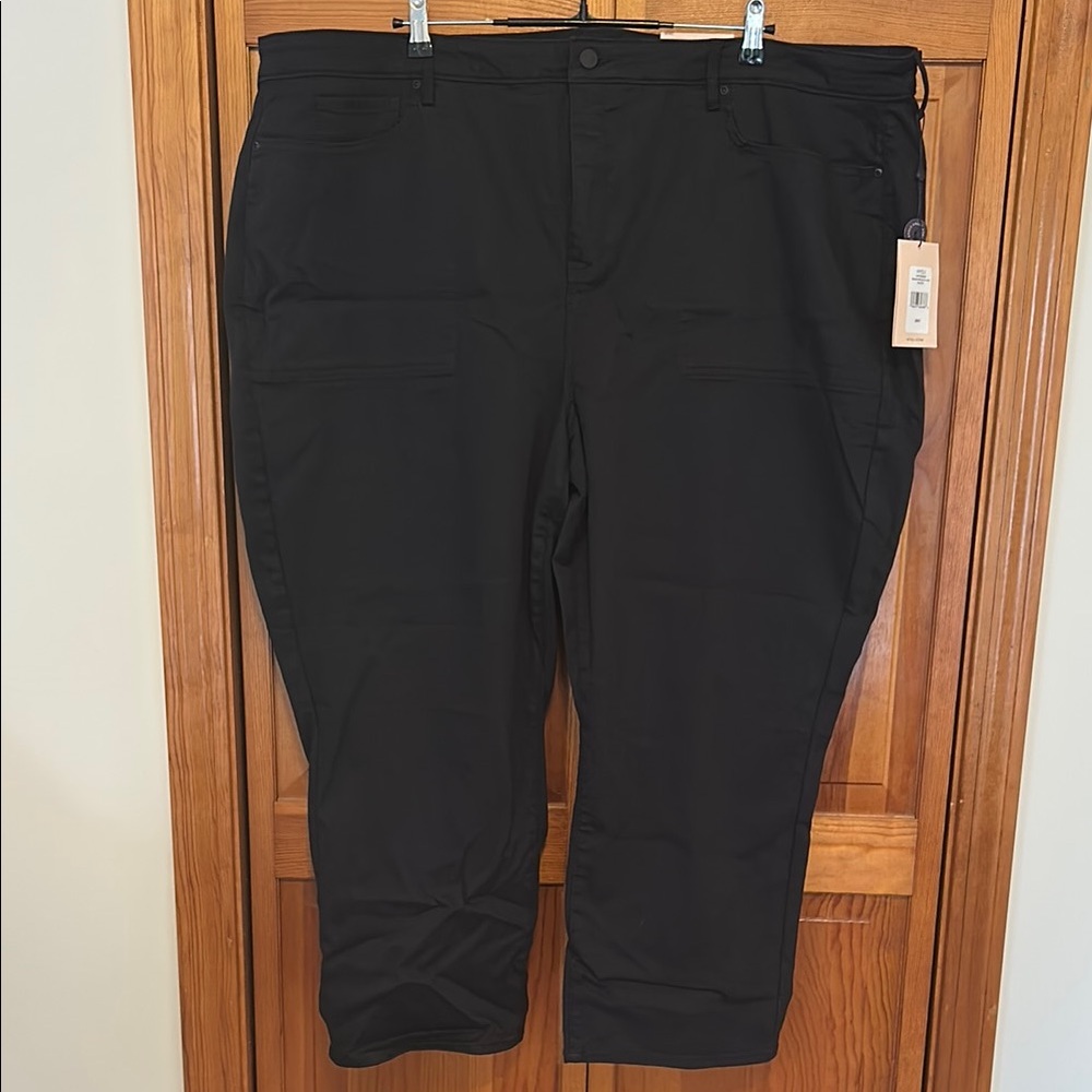 NYDJ Relaxed Piper Ankle Jeans Plus 28W NWT Black Stretch Denim Straight Leg
